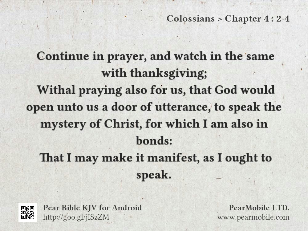 Colossians, Chapter 4:2-4